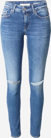 REPLAY Skinny Jeans 'NEW LUZ' in Blauw: voorkant