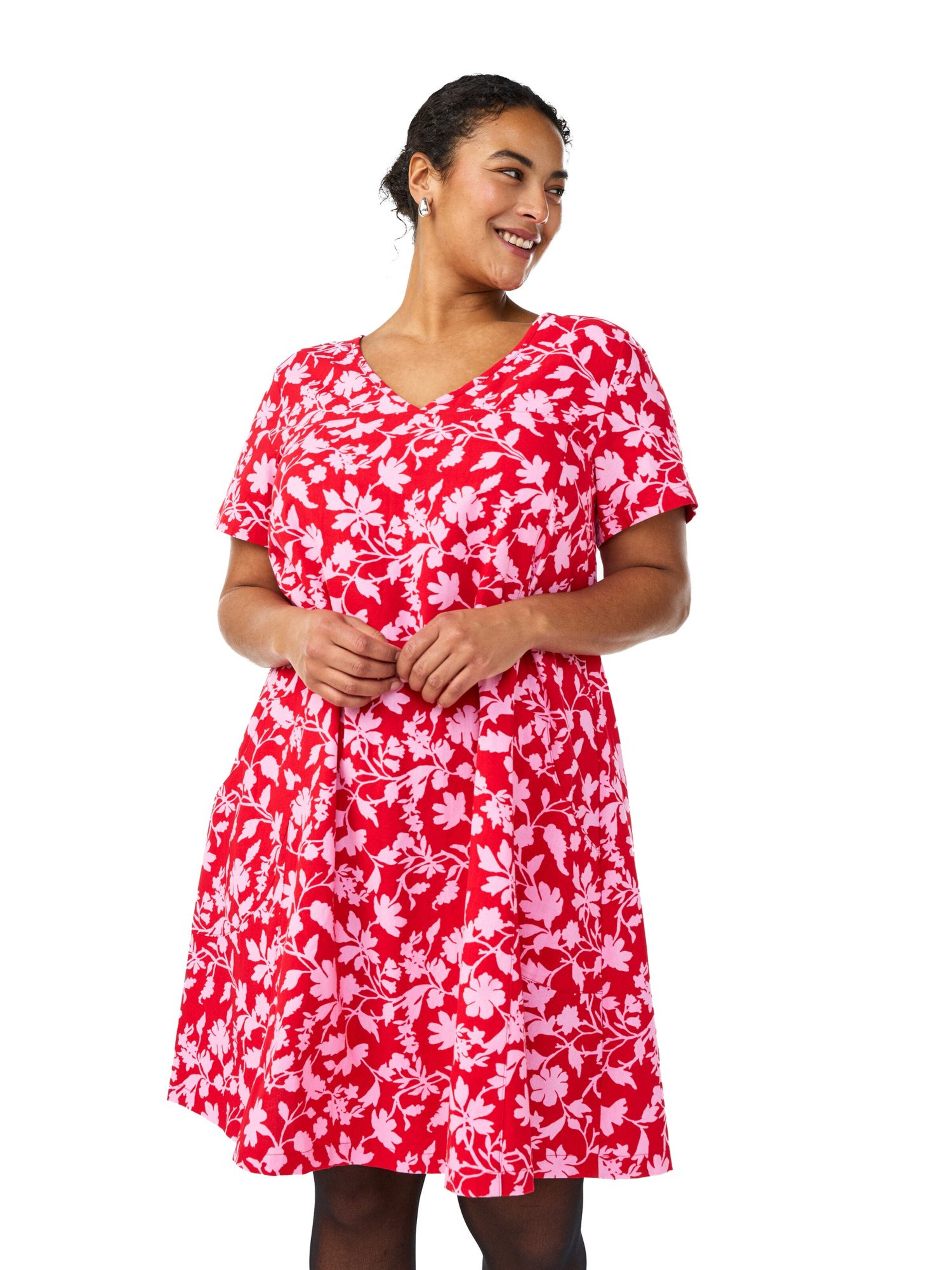 Zizzi Letné šaty 'Jeasy' - Červená: predná strana