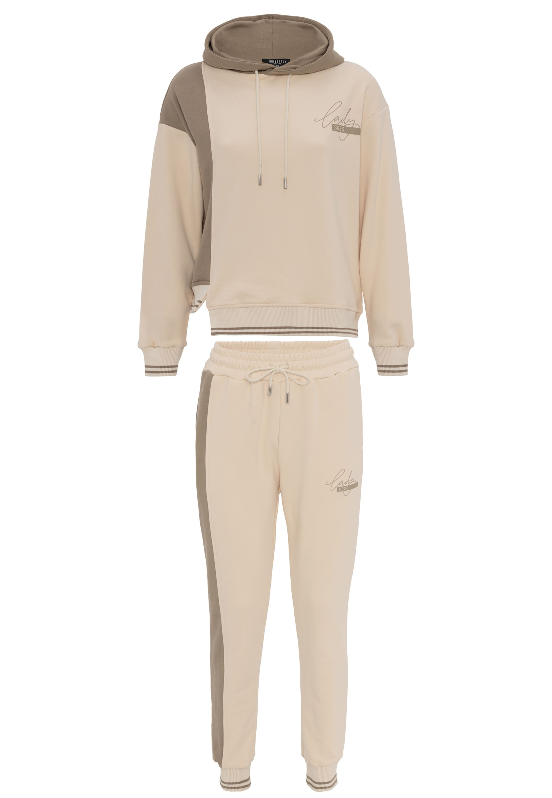 Tom Barron Trainingspak in Beige: voorkant