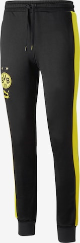 Tapered Pantaloni sport 'Borussia Dortmund' de la PUMA pe negru: față