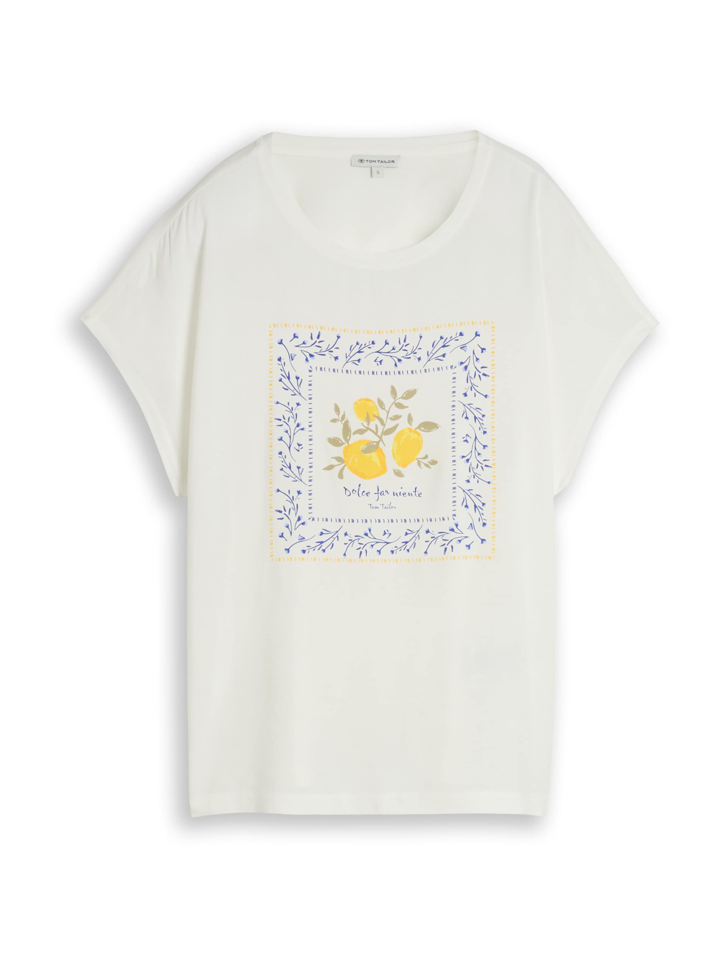 Tricou de la TOM TAILOR pe alb: față