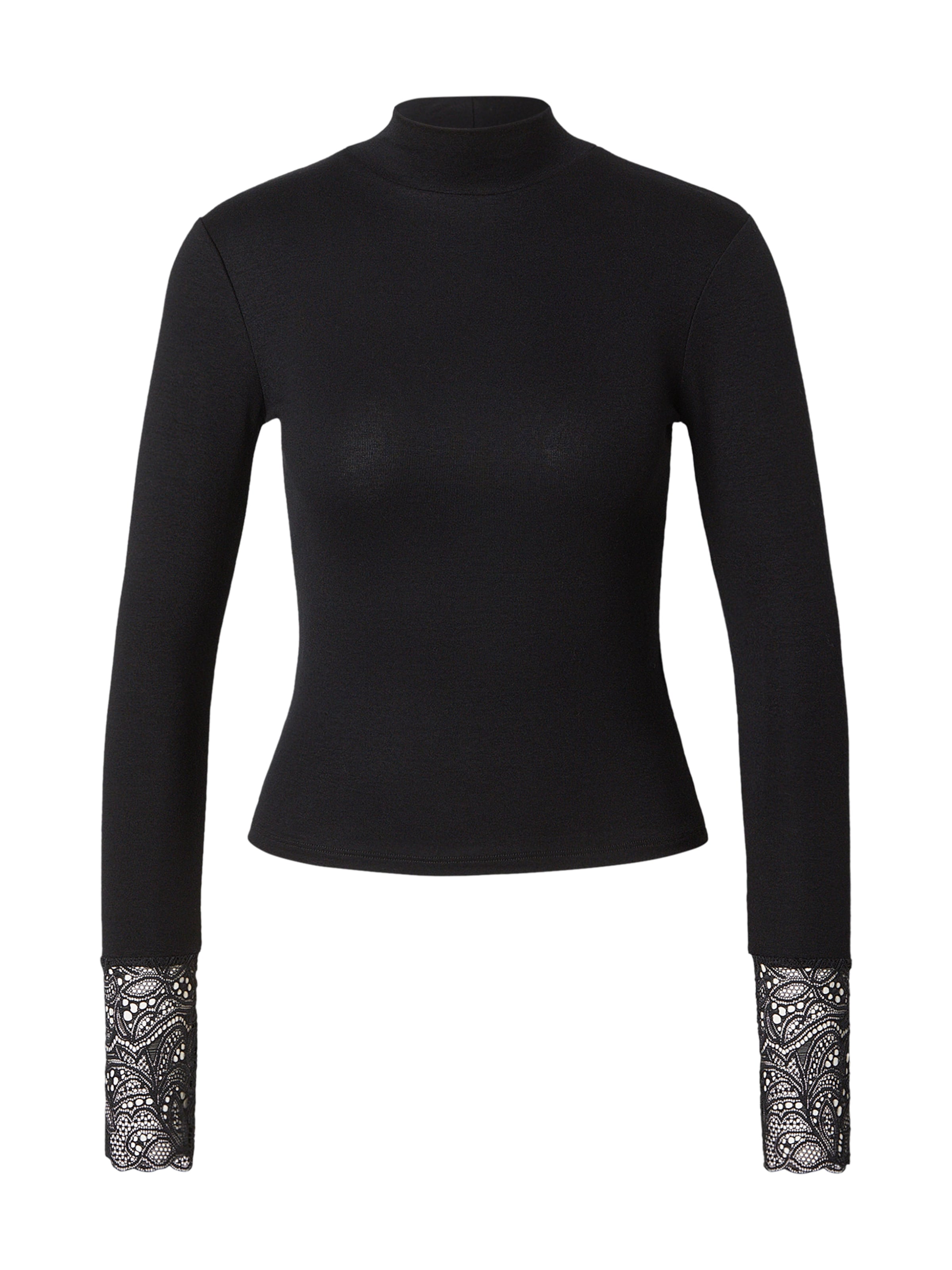 ABOUT YOU Тениска 'Caroline' в черно: отпред