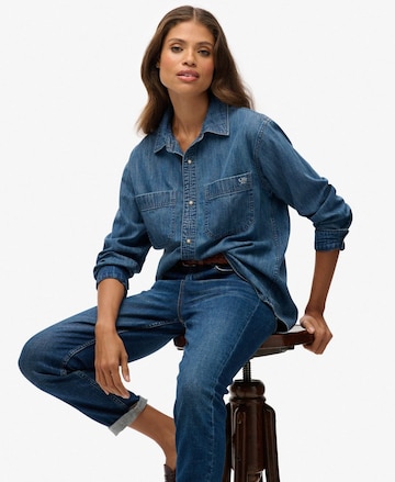 Chemisier Superdry en bleu : devant