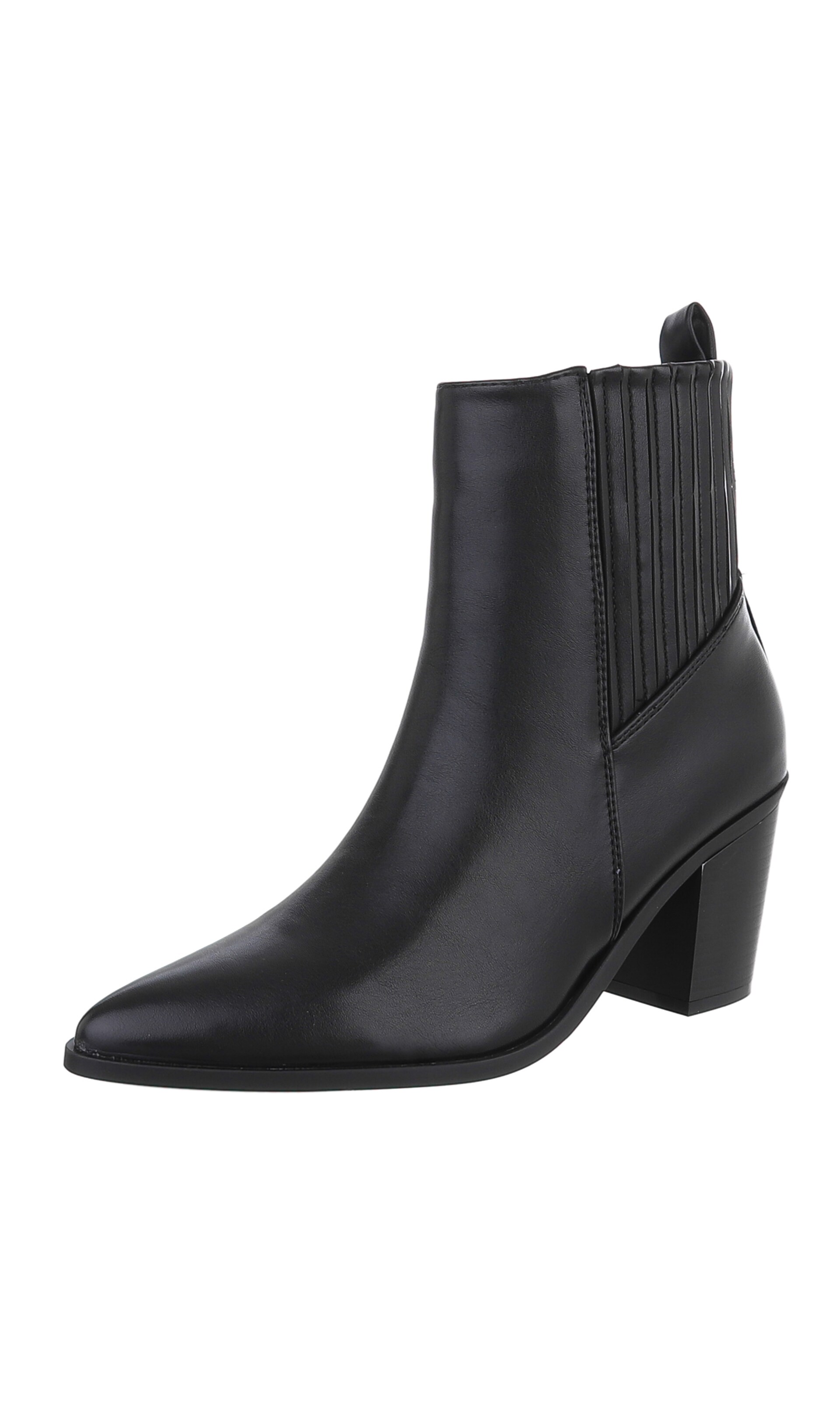 Ital-Design Stiefelette in Schwarz: Vorderseite