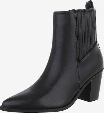 Ital-Design Stiefelette in Schwarz: Vorderseite
