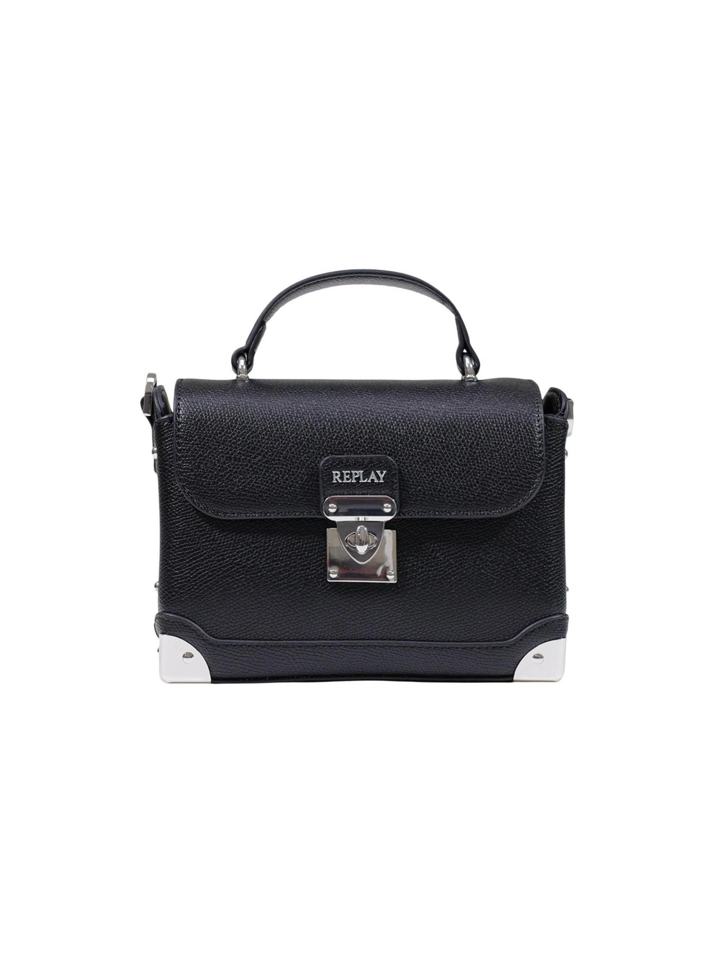 REPLAY - Bolso de hombro 'TEXTURIZED SYNTHETIC FW01A2.000.A7243S' en negro: frente