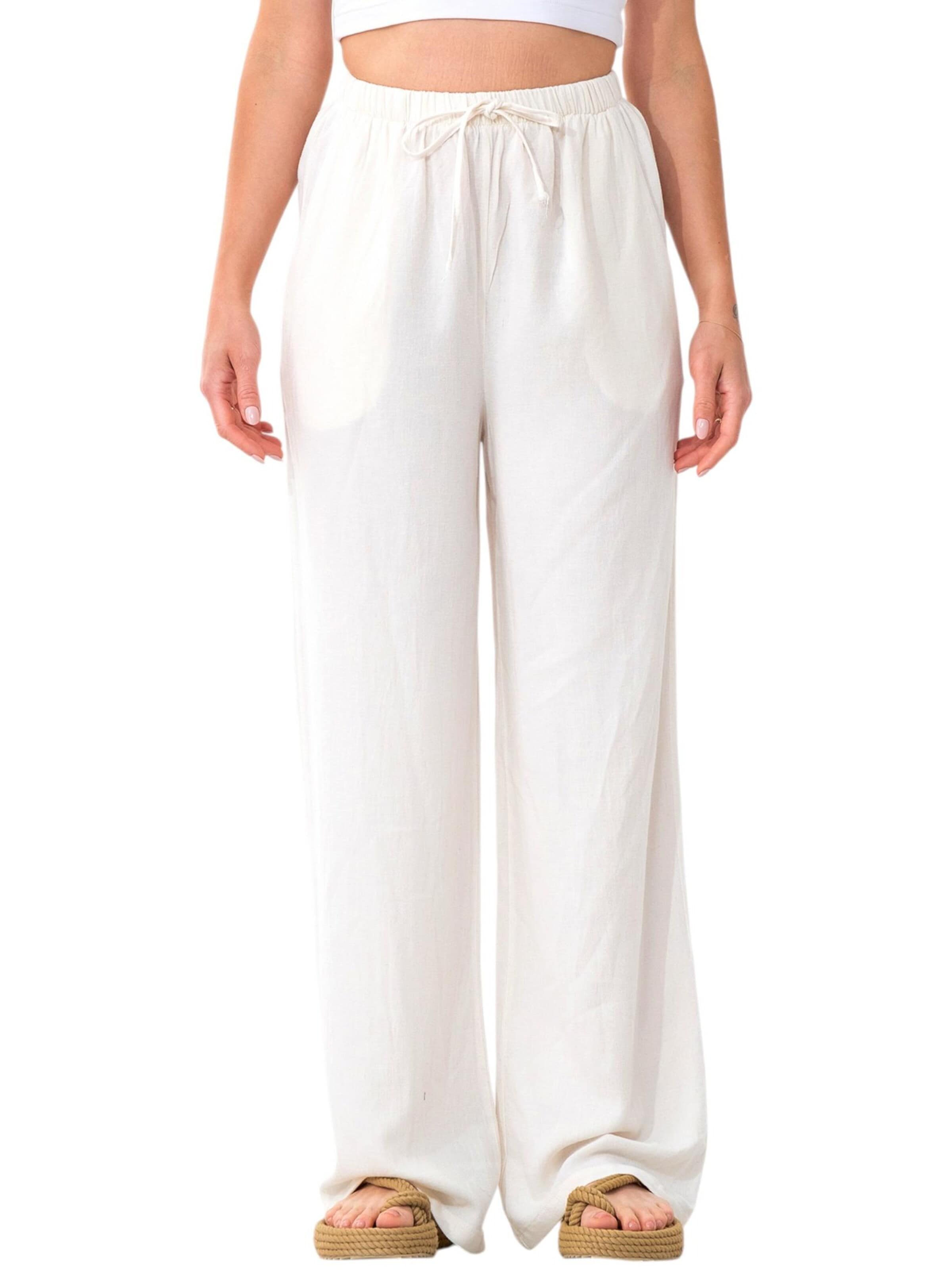 Wide Leg Pantalon 'SAIRA' WENOR en blanc