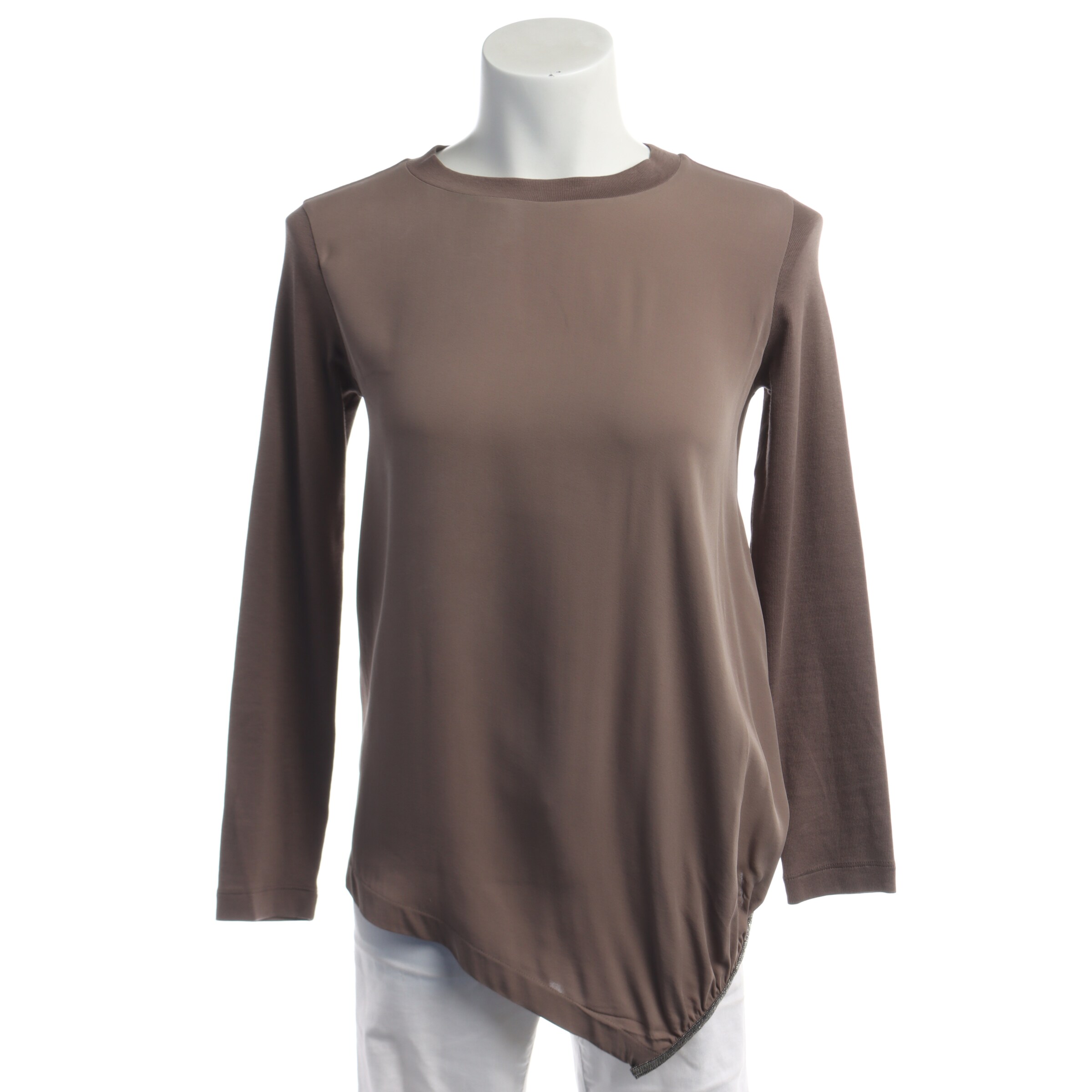 Brunello Cucinelli Shirt langarm M in Braun: Vorderseite