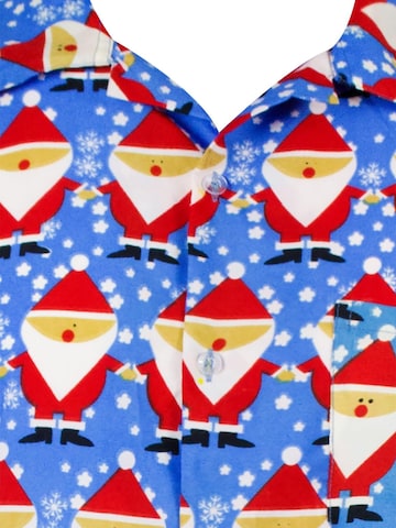 Regular fit Camicia 'Christmas Santa Allover' di King Kameha in blu