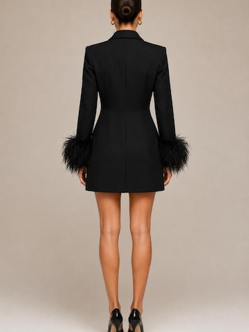 Robe de cocktail 'MAVALEUR FEATHERS' La Maison Milan en noir