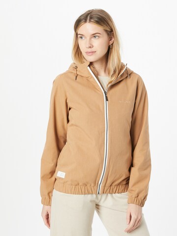 mazine Between-season jacket 'Library' in Brown: front