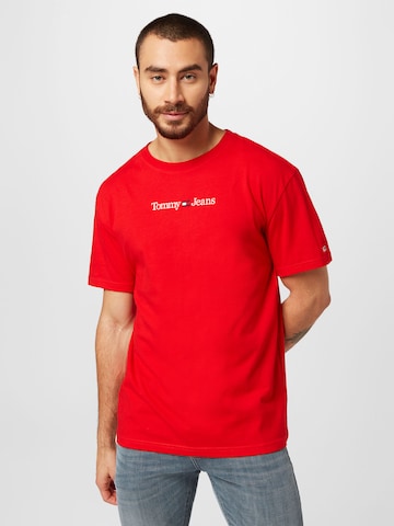 Tommy Jeans T-Shirt in Rot: predná strana