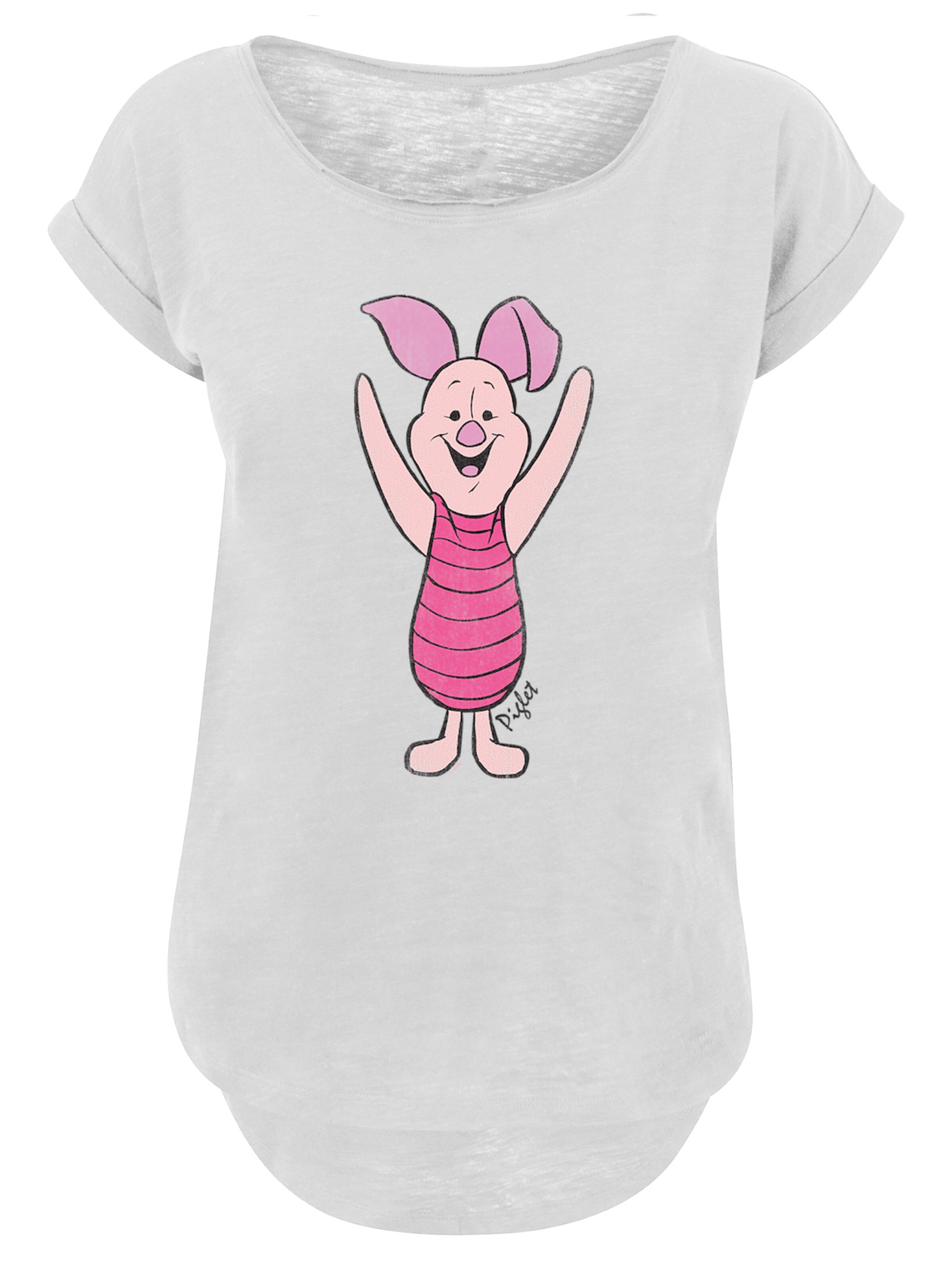 T-shirt 'Winnie The Pooh Piglet' F4NT4STIC en blanc : devant