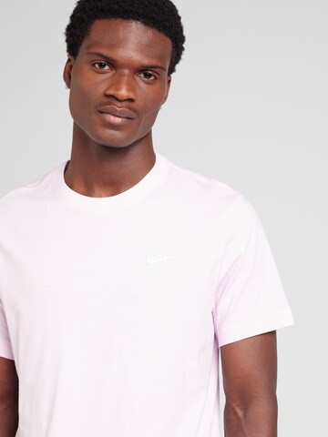 Nike Sportswear Средняя посадка Футболка 'CLUB' в Ярко-розовый