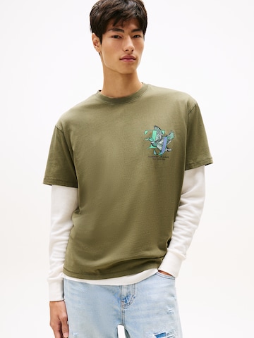 Tommy Jeans Póló 'NOVELTY' - zöld