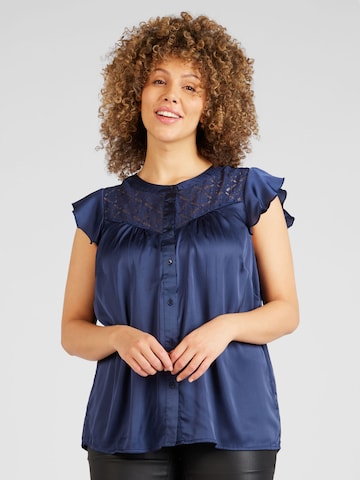 ONLY Carmakoma - Blusa 'HANNA BELL' em azul: frente