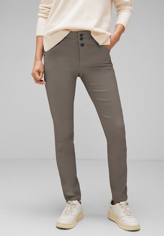 STREET ONE Slim fit Pants in Brown: front