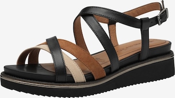 Sandales Tamaris en noir : devant