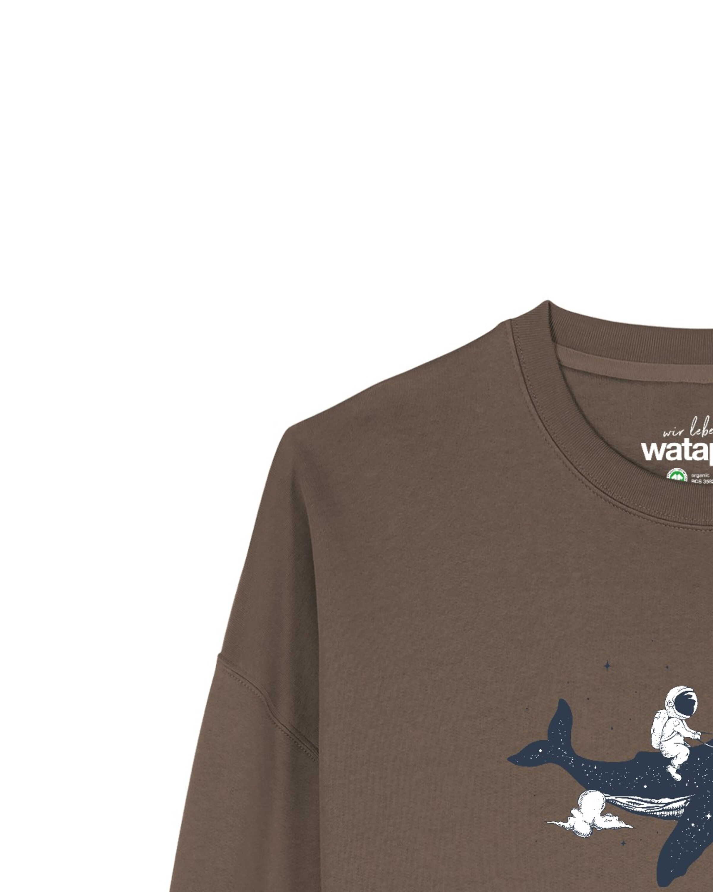 Felpa ' Spacewhale ' di Watapparel in marrone