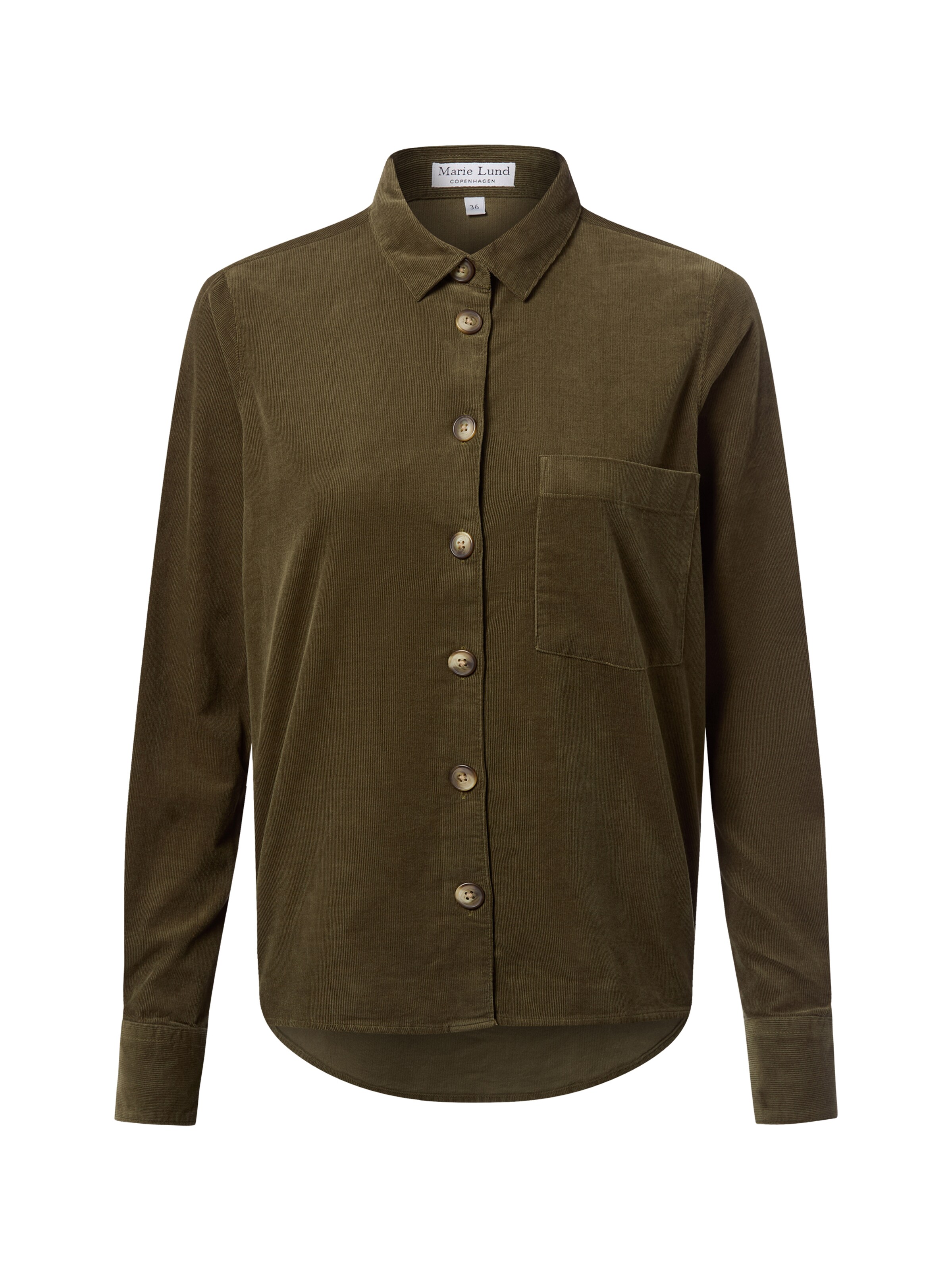 Marie Lund Cordbluse in Grün: Vorderseite