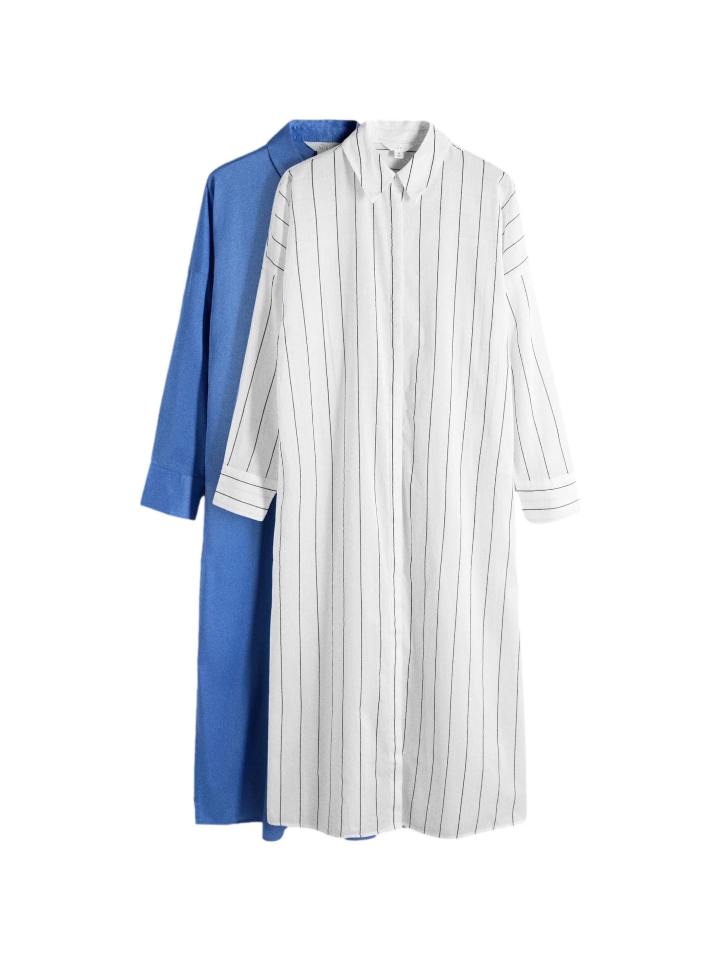 The Set Shirt dress in Blue: front