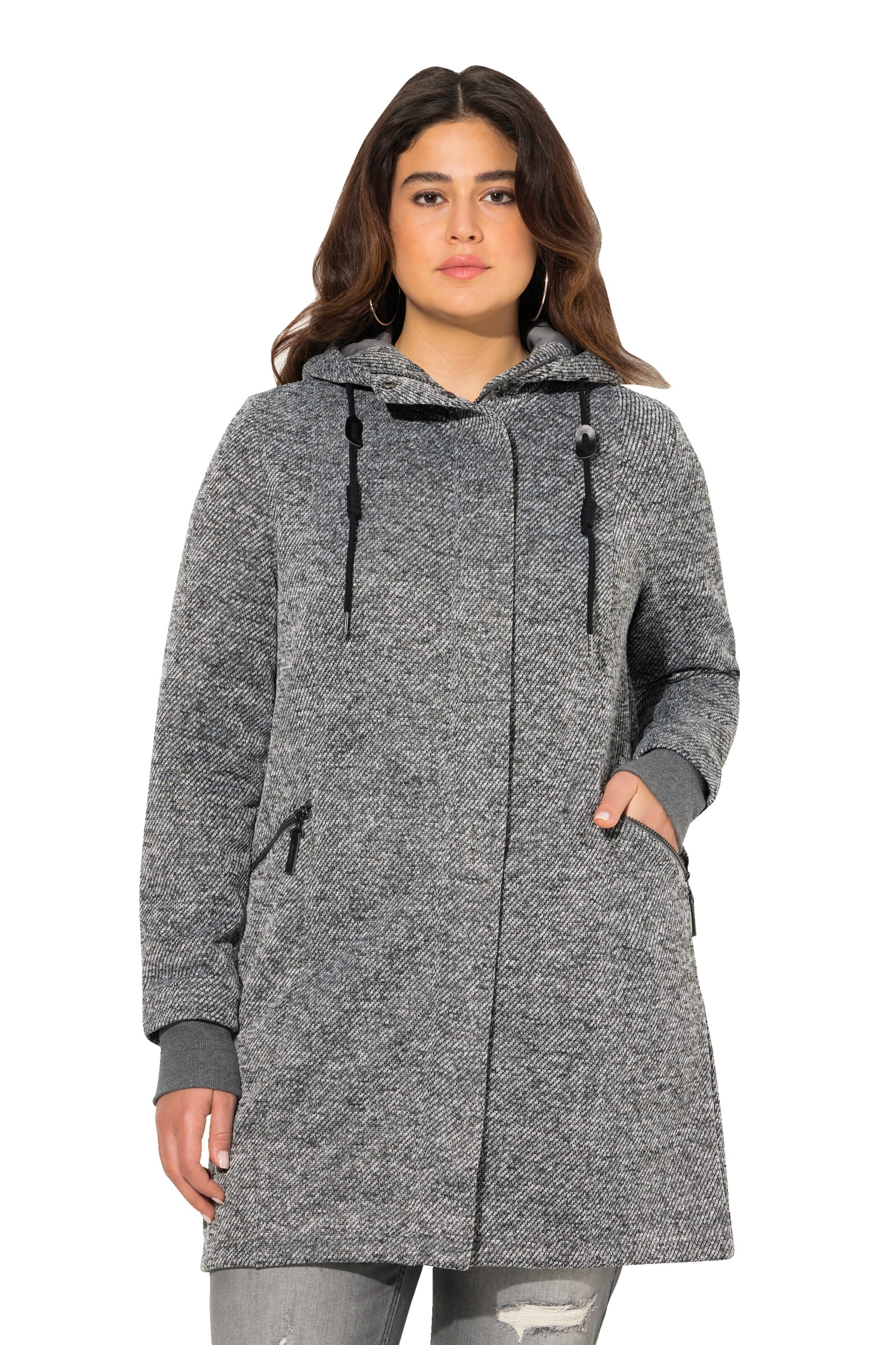 Ulla Popken Knit cardigan in Grey: front