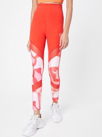 BIDI BADU Skinny Workout Pants in Red: front