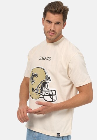 Recovered Shirt 'NFL Saints Helmet Relaxed' in Beige