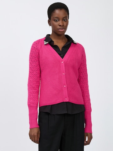 Influencer Strickjacke in Pink: Vorderseite