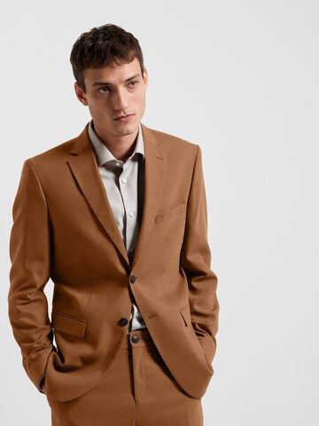 Coupe slim Veste de costume 'Neil' SELECTED HOMME en marron