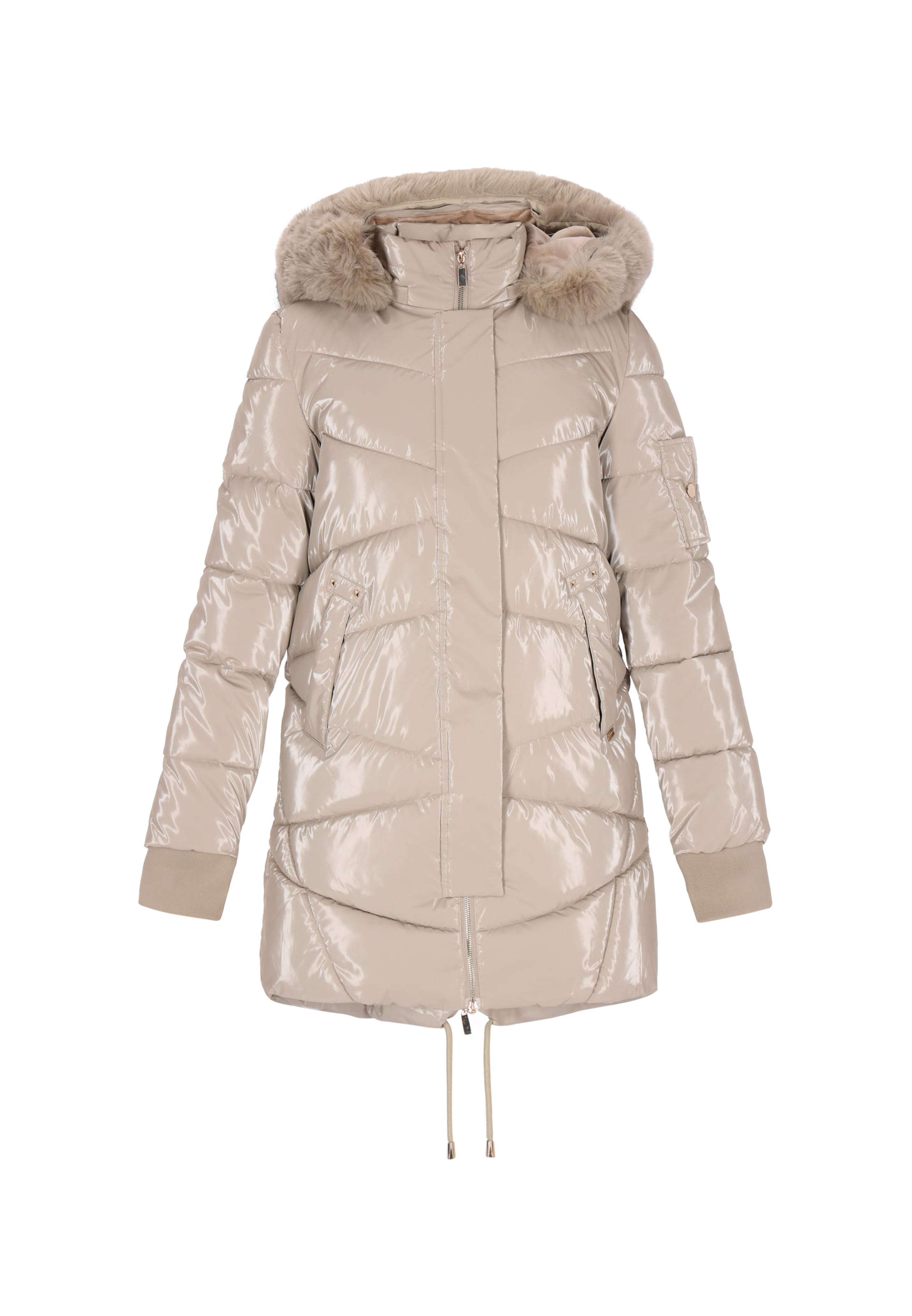 faina Wintermantel in de kleur Ecru, Productweergave