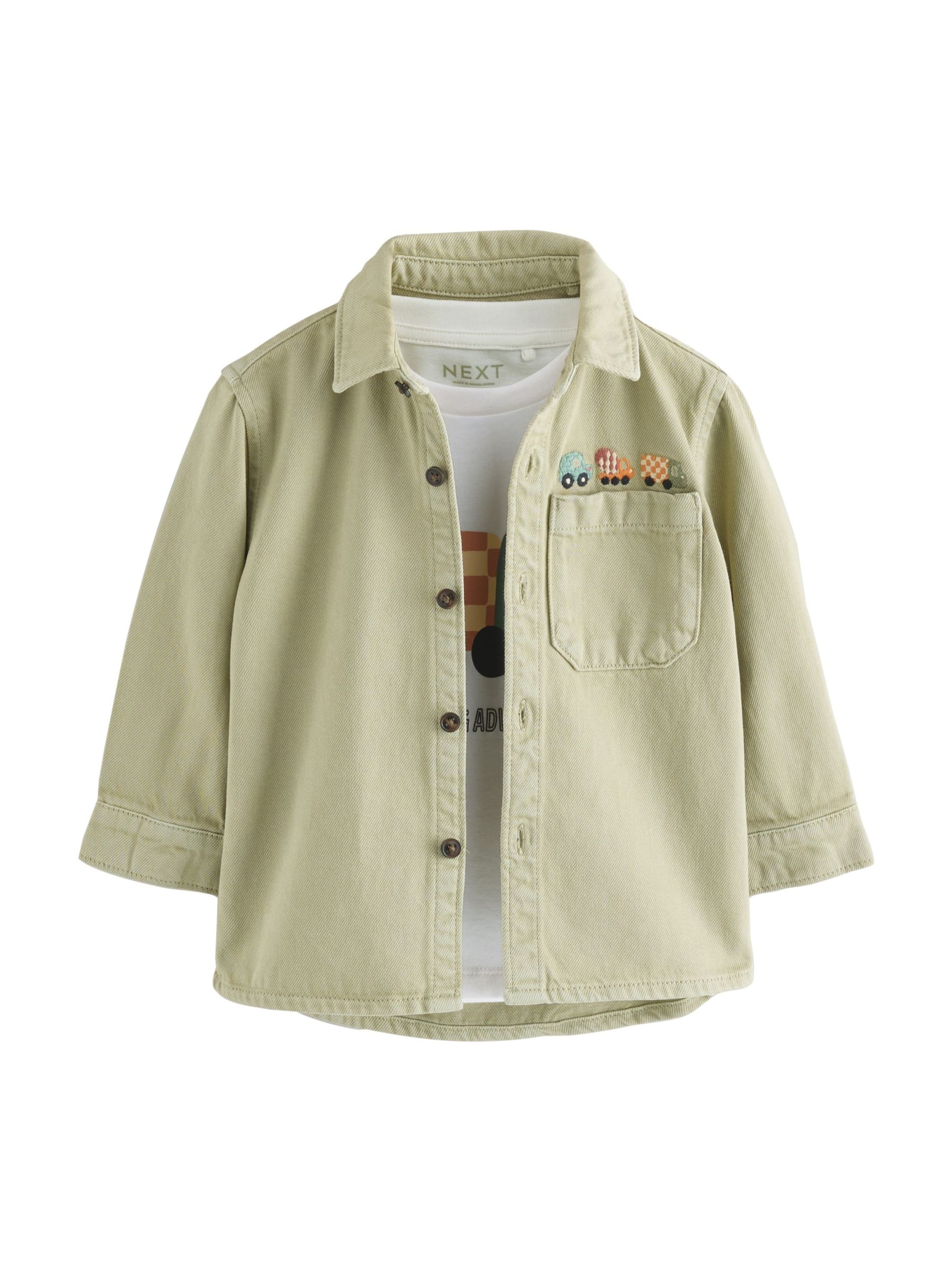 Next Set: Jacke und T-Shirt in Grün: Vorderseite