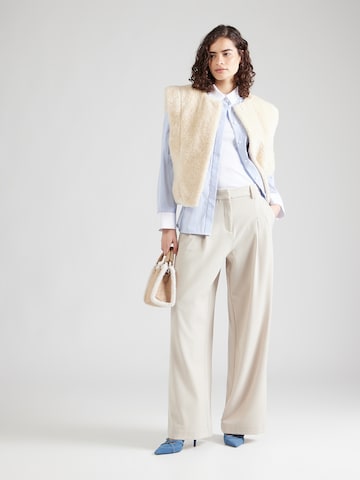 MSCH COPENHAGEN Широкий Брюки со складками 'Henrika' в Бежевый