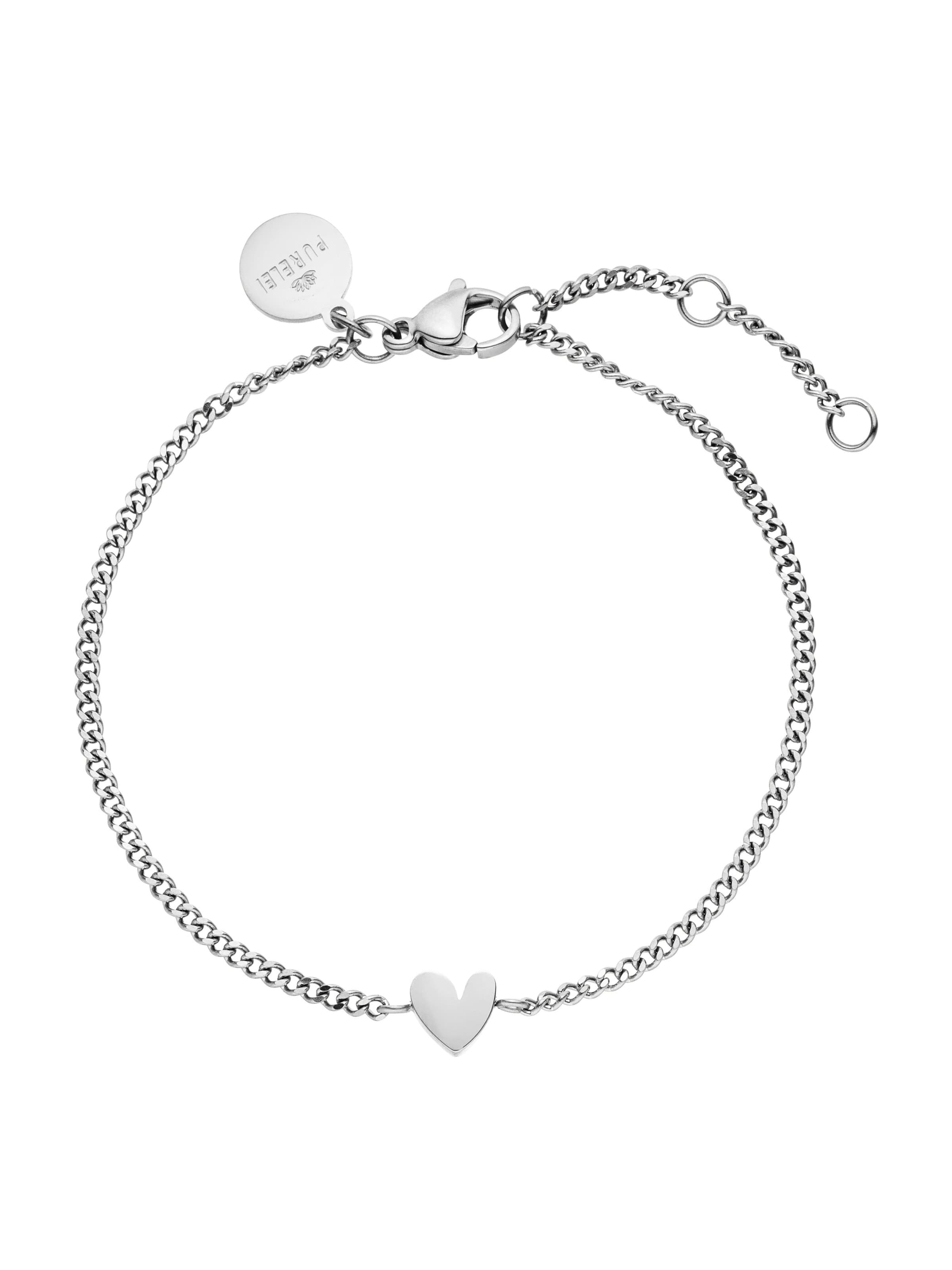 PURELEI Bracelet 'Tiny Heart' in Silver: front