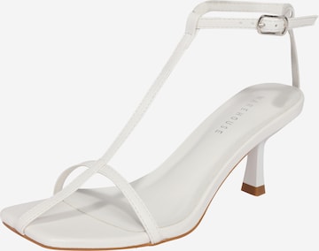 Warehouse T-Bar Sandals in White: front