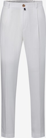 JOOP! Loose fit Pleat-Front Pants 'Lester' in White: front