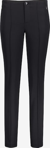 MAC Slim fit Pleated Pants in Black: front