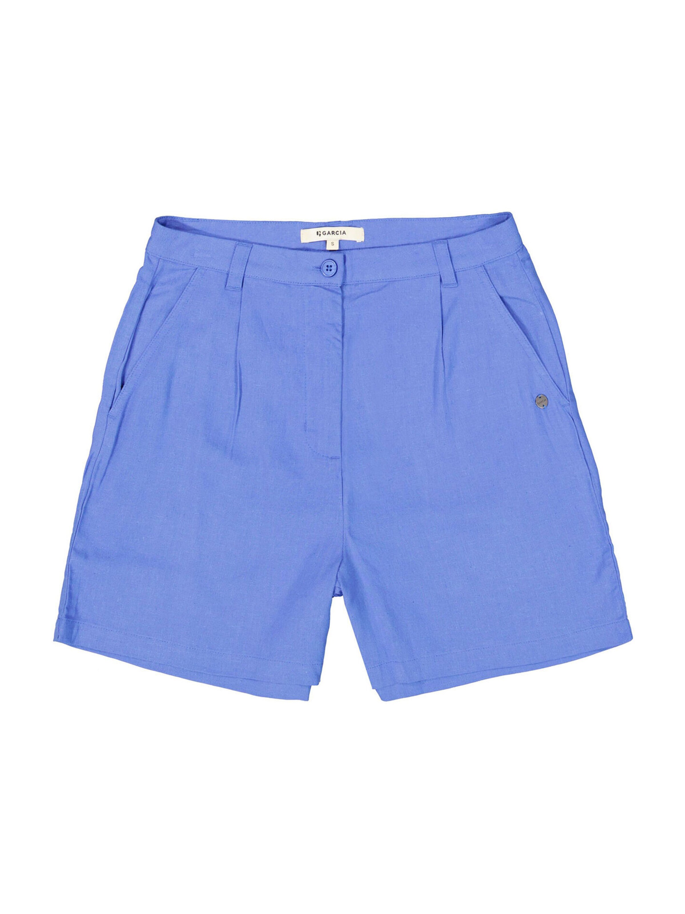 GARCIA Regularen Hlače z naborki | modra barva: sprednja stran