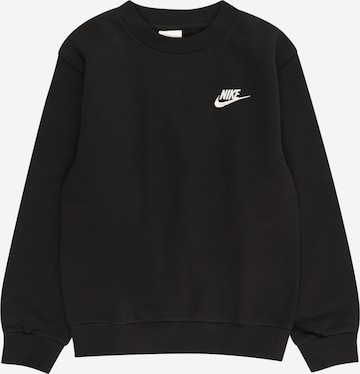 Nike SportswearSweater majica 'Club Fleece' - crna boja: prednji dio