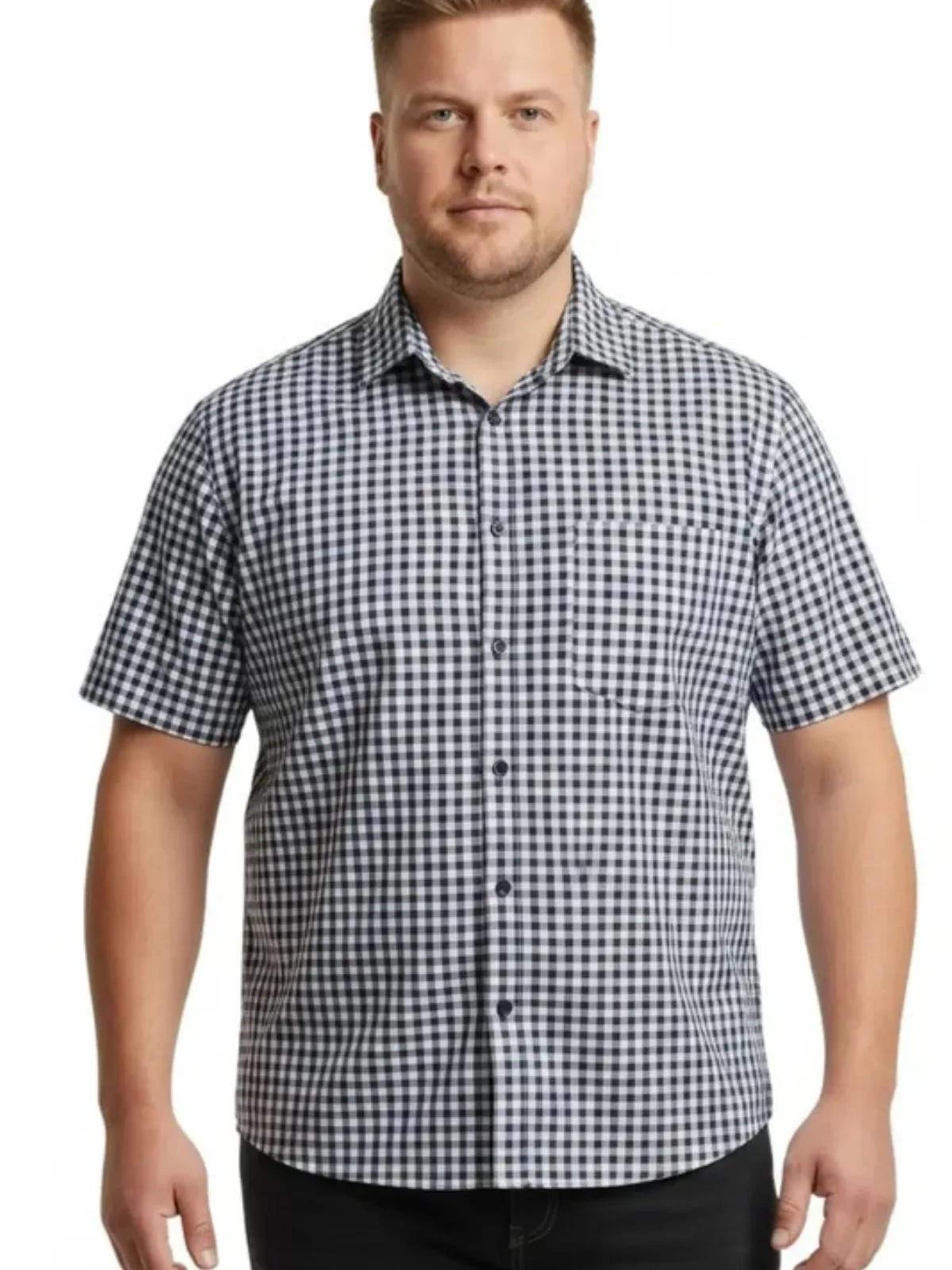Lavecchia Comfort fit Koszula 'HKA19 Übergrößen' w kolorze czarny: przód