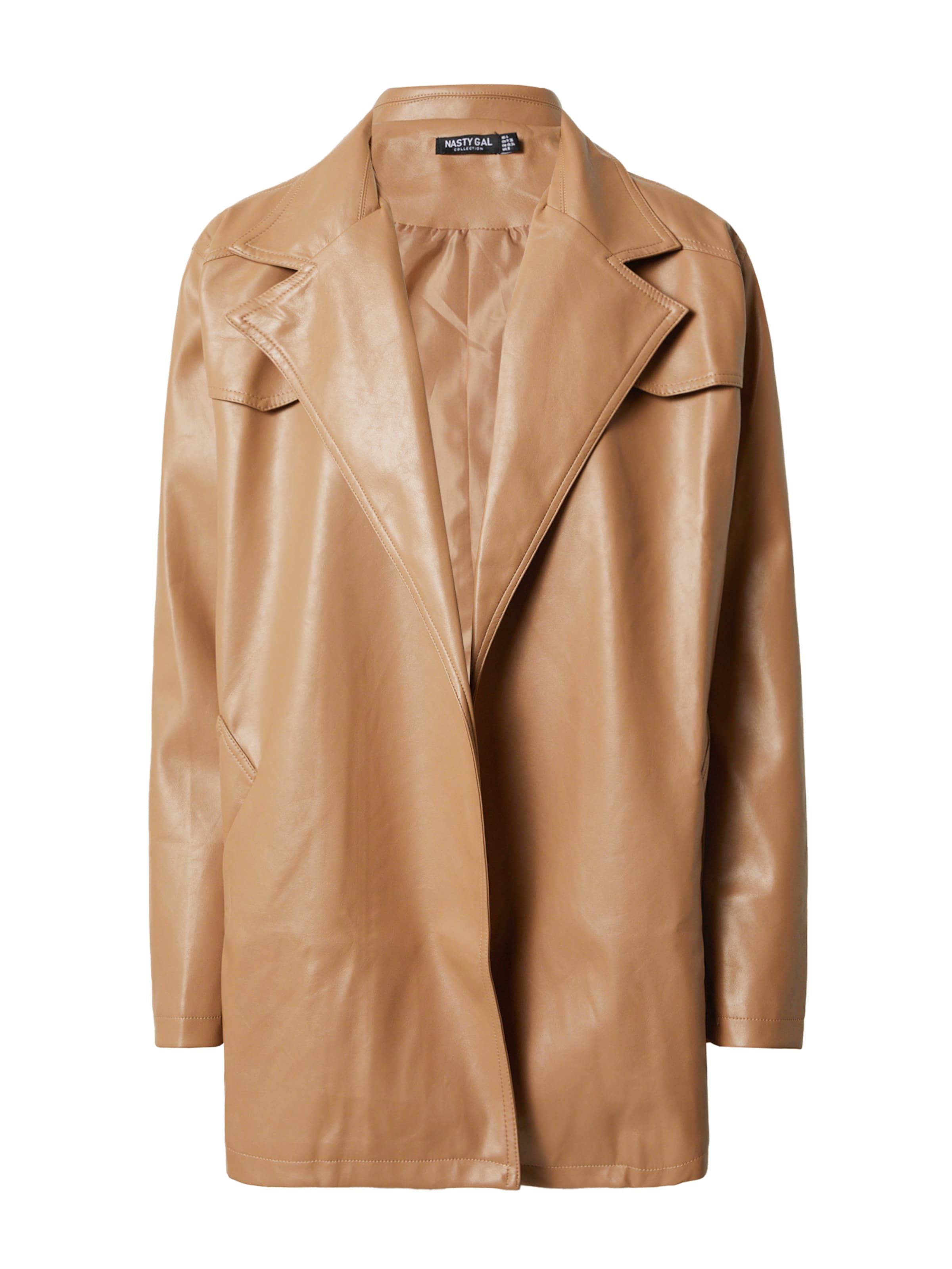 brūns Nasty Gal Starpsezonu jaka: no priekšpuses