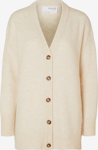 SELECTED FEMME Knit Cardigan 'MALINE' in Beige: front