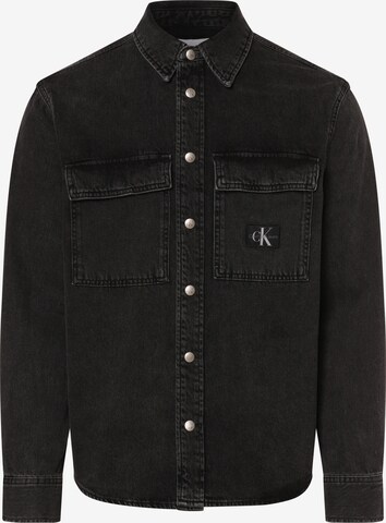 Calvin Klein Jeans Regular fit Button Up Shirt in Black: front