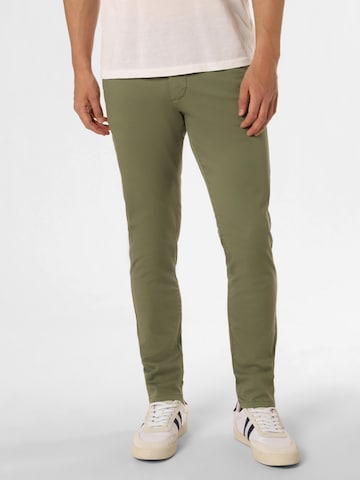 Nils Sundström Regular Chino Pants in Green: front