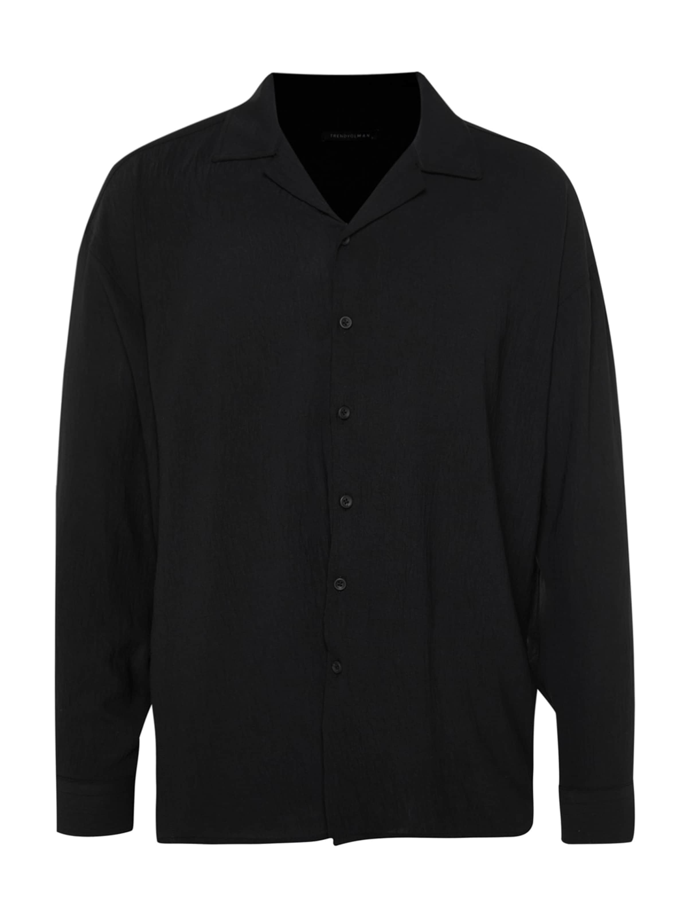 Trendyol Comfort Fit Hemd in Schwarz: Vorderseite