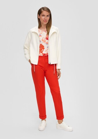 s.Oliver BLACK LABEL Tapered Pleated Pants in Red