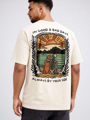 Neverless Shirt 'Alway by your side' in Beige