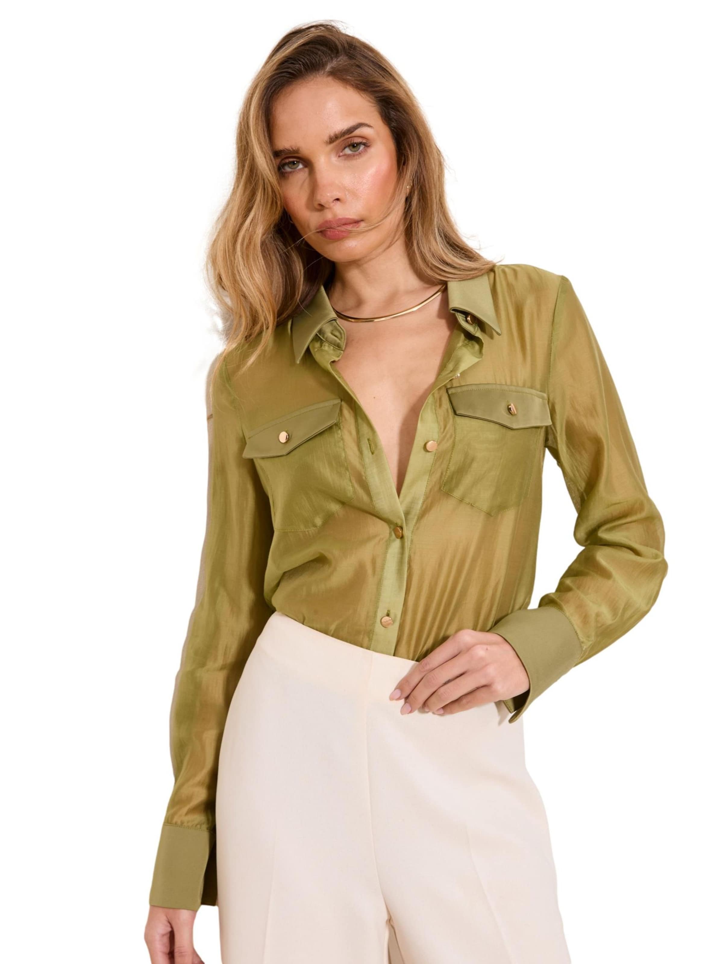 Lipsy Blouse in Groen: voorkant