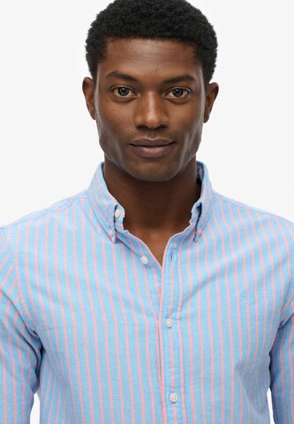 Superdry & Co Slim fit Button Up Shirt 'Oxford' in Blue