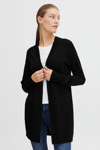 Oxmo Knit Cardigan 'Oxkat' in Black: front